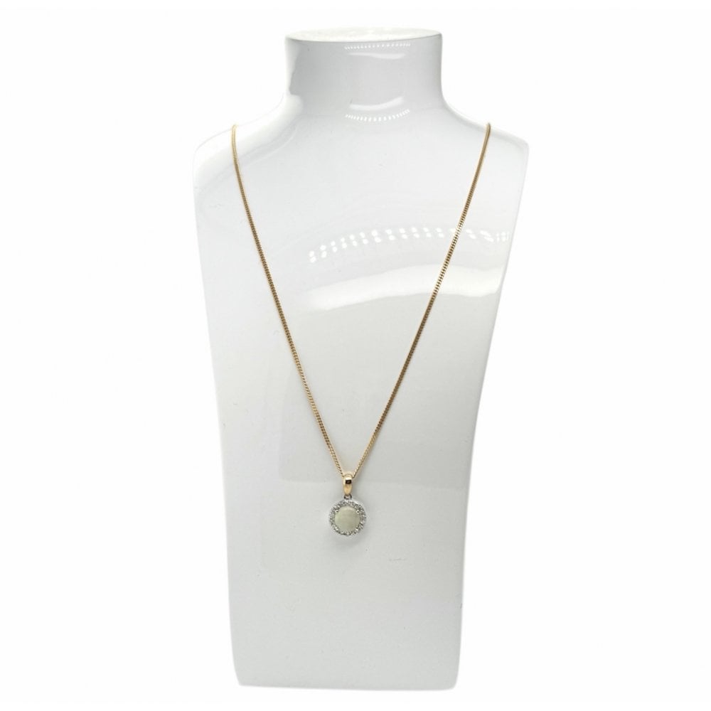 Ladies 18ct Gold Opal and Diamond Pendant