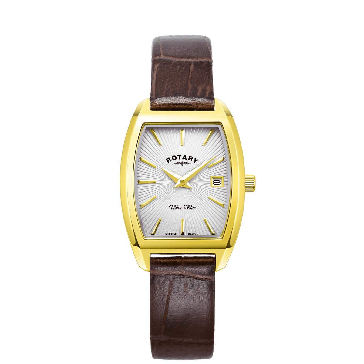 Ladies Gold Tone Tonneau Ultra Slim Watch on Strap LS08018/06