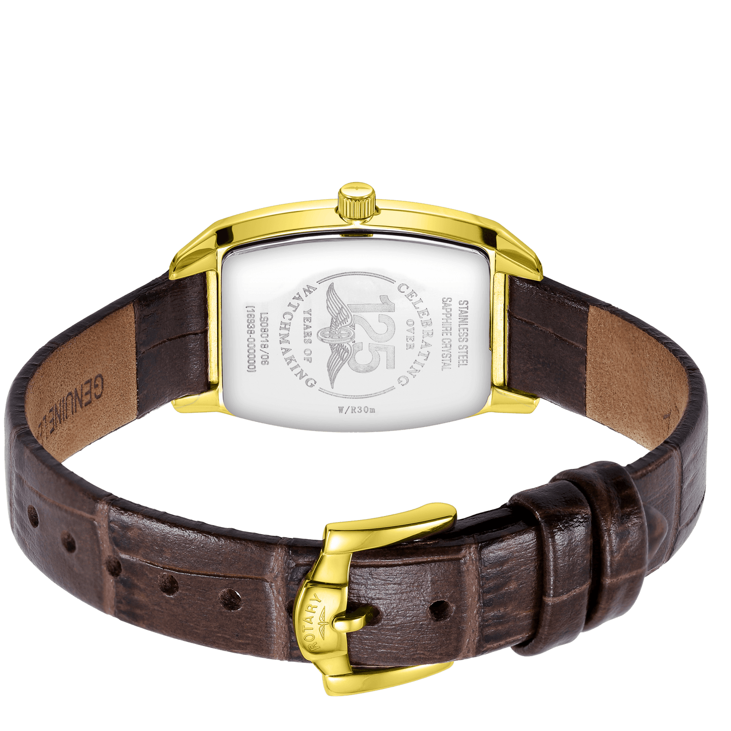 Ladies Gold Tone Tonneau Ultra Slim Watch on Strap LS08018/06