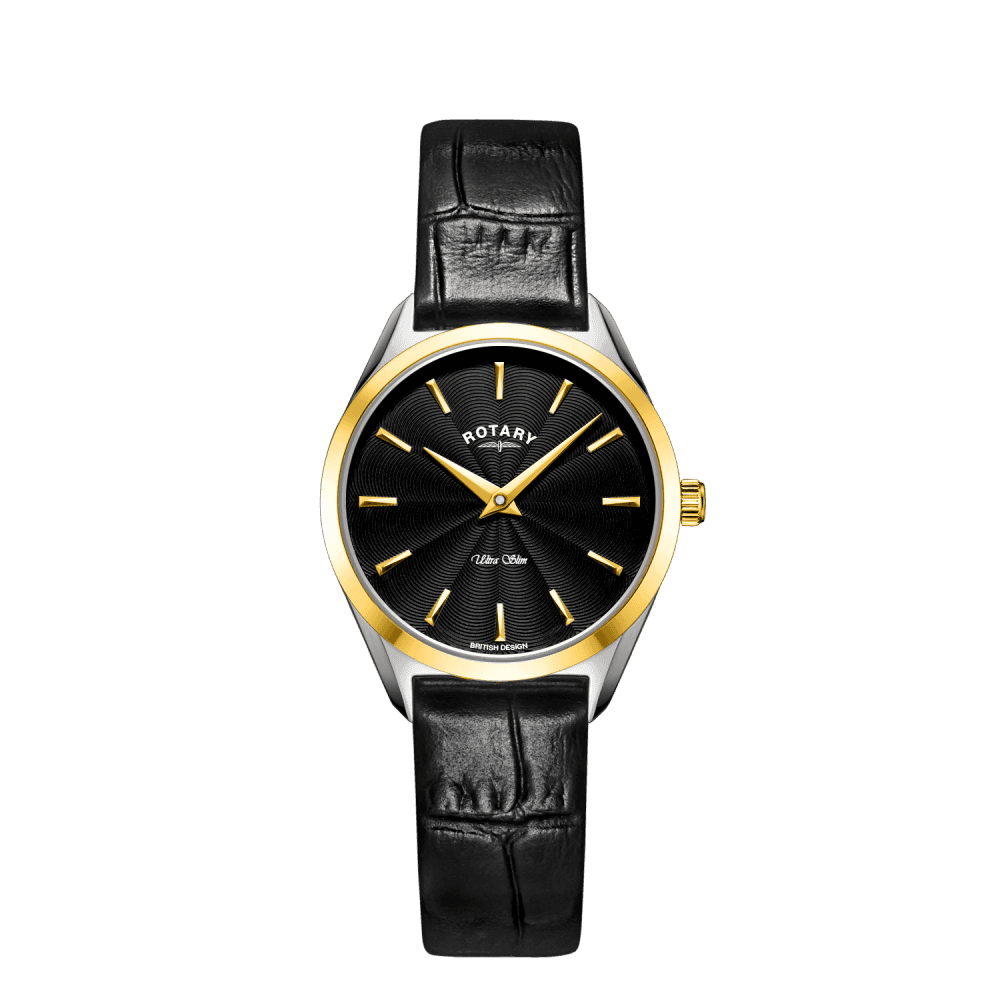 Ultra Slim Two Tone Ladies Watch on Leather Strap LS08011/04