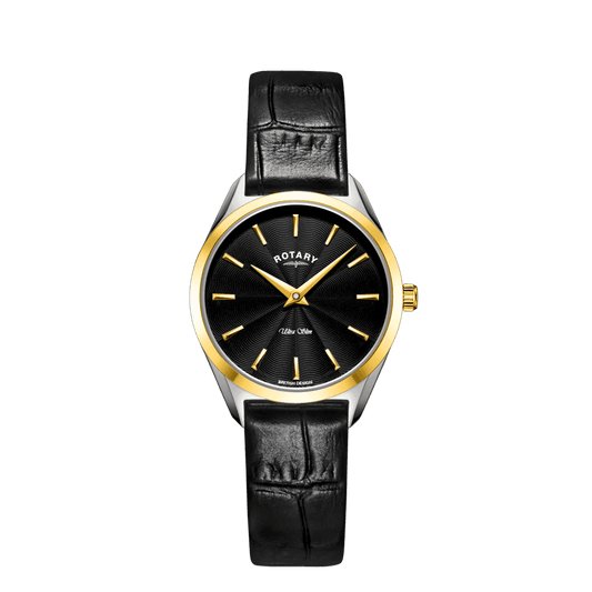 Ultra Slim Two Tone Ladies Watch on Leather Strap LS08011/04