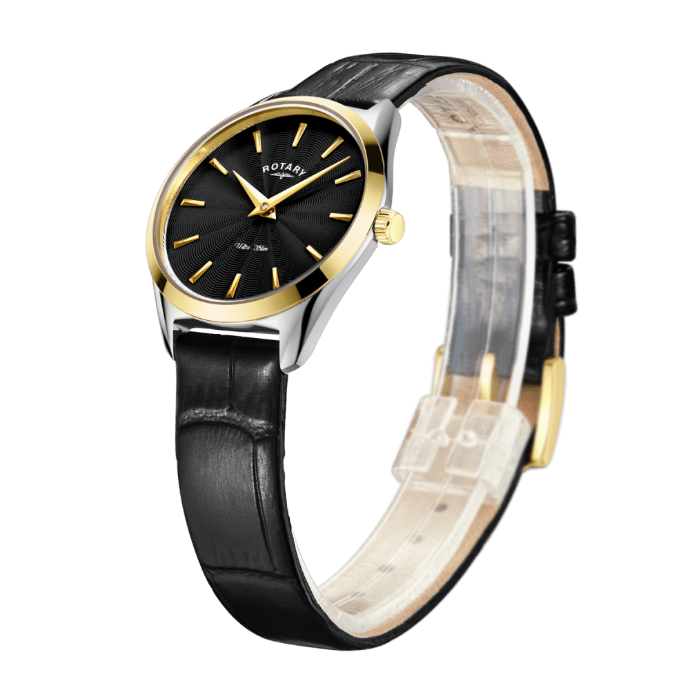 Ultra Slim Two Tone Ladies Watch on Leather Strap LS08011/04