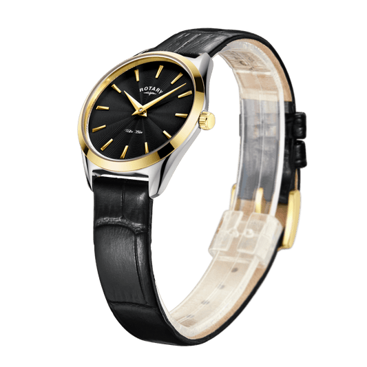 Ultra Slim Two Tone Ladies Watch on Leather Strap LS08011/04