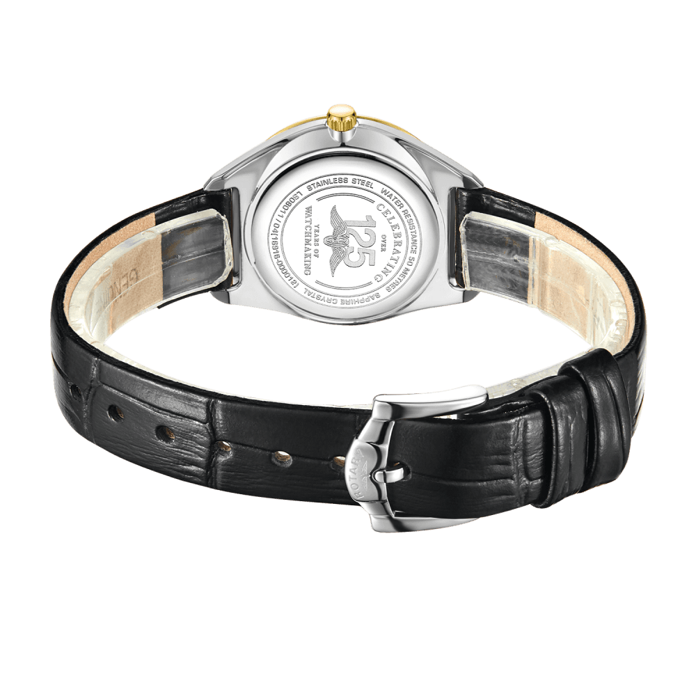 Ultra Slim Two Tone Ladies Watch on Leather Strap LS08011/04