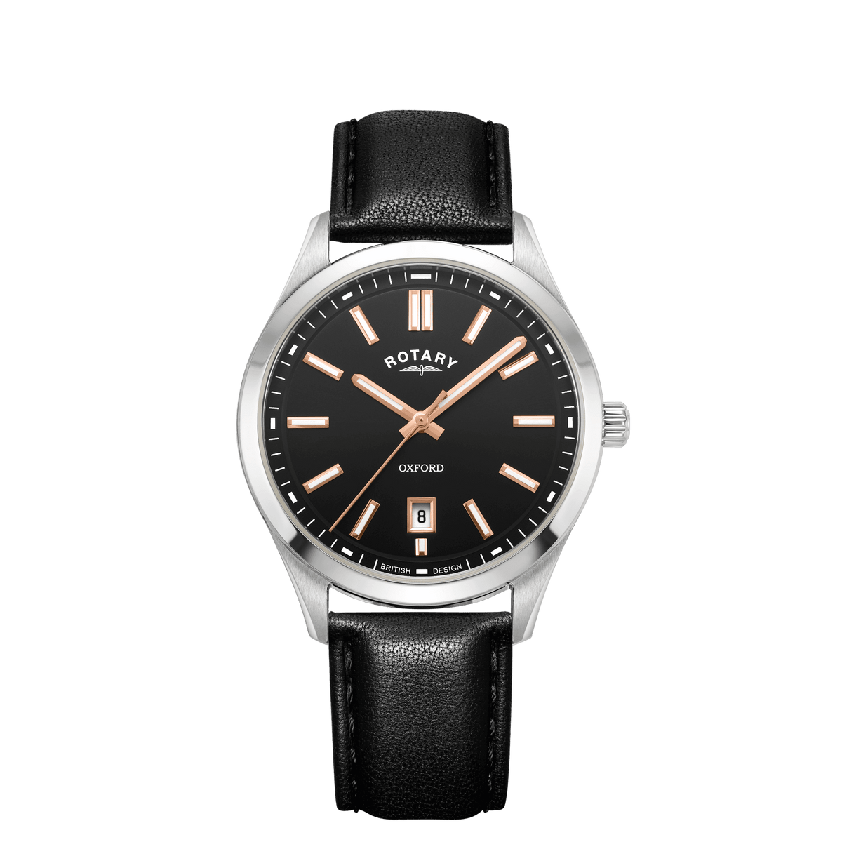 Gents Steel Battery Watch on Leather Strap Oxford GS05520/04