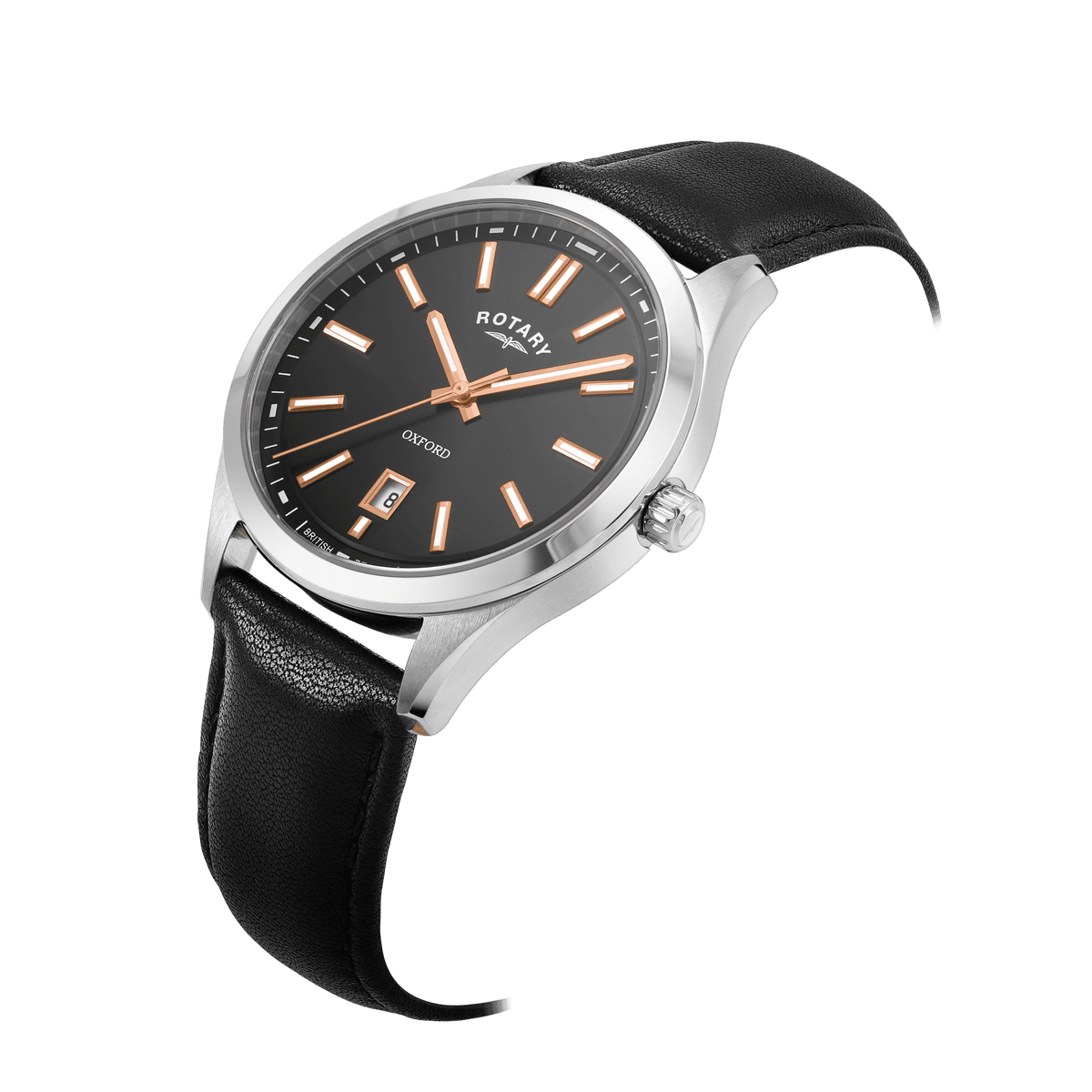 Gents Steel Battery Watch on Leather Strap Oxford GS05520/04