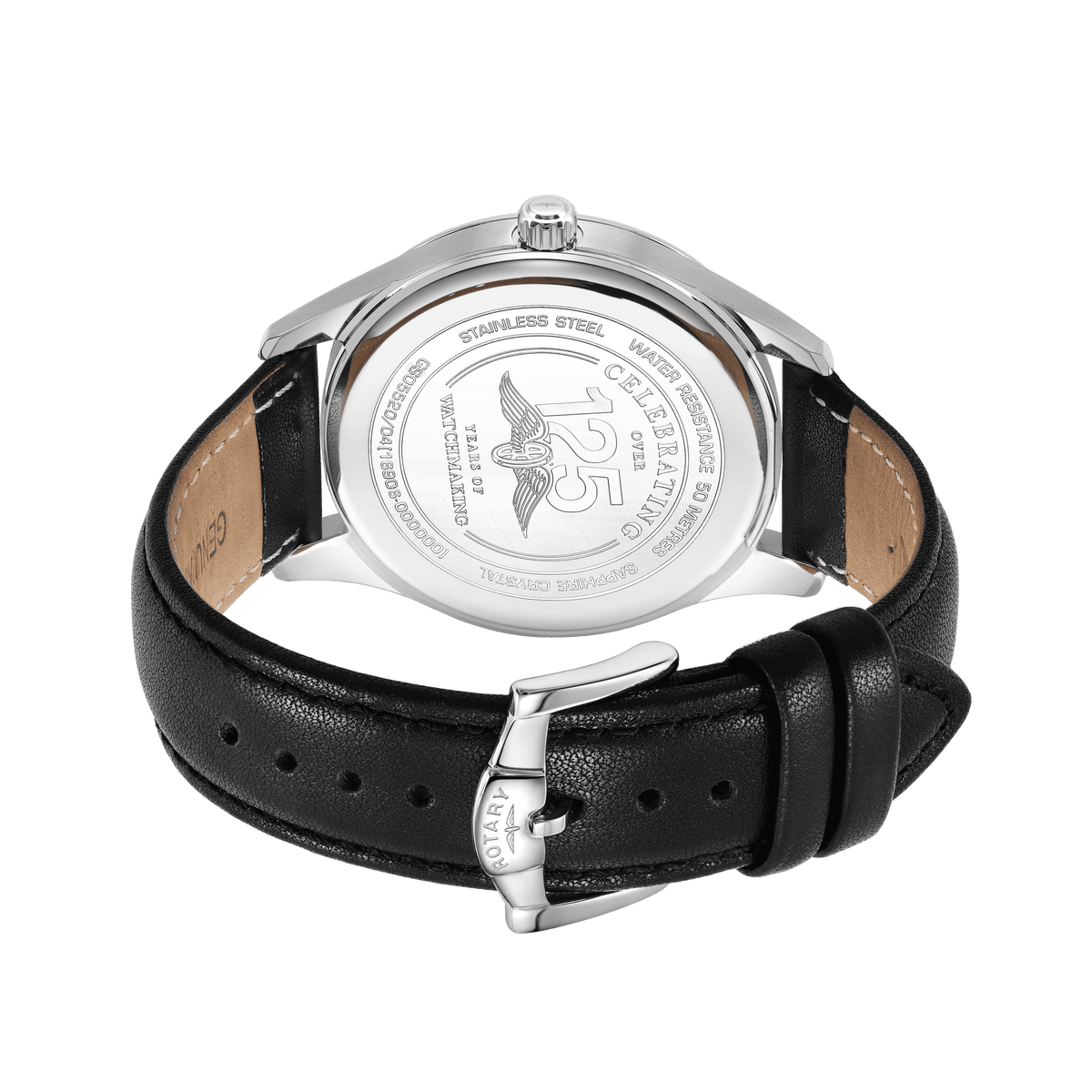 Gents Steel Battery Watch on Leather Strap Oxford GS05520/04