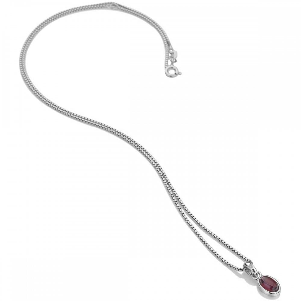 Sterling Silver January Garnet Birthston Pendant DP754