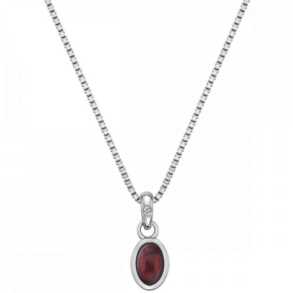 Sterling Silver January Garnet Birthston Pendant DP754