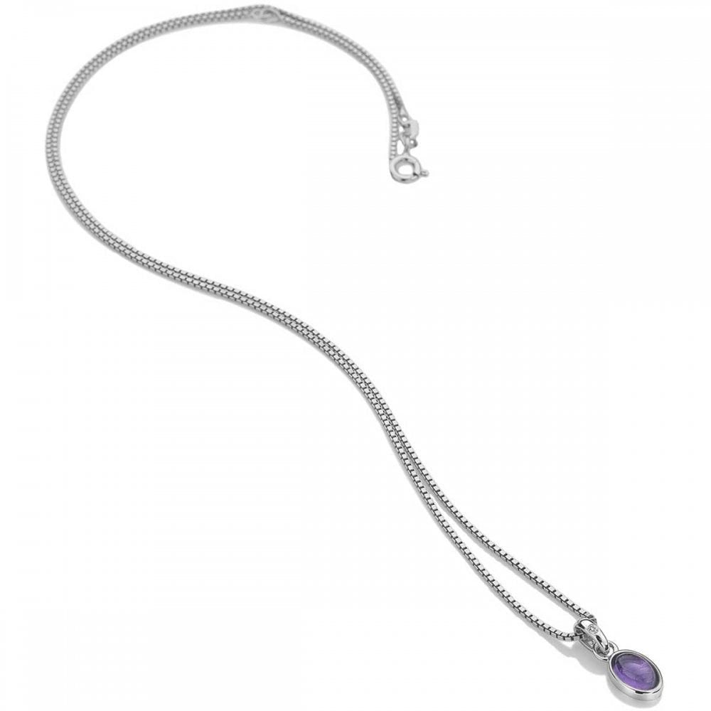 Sterling Silver February Amethyst Birthstone Pendant DP755
