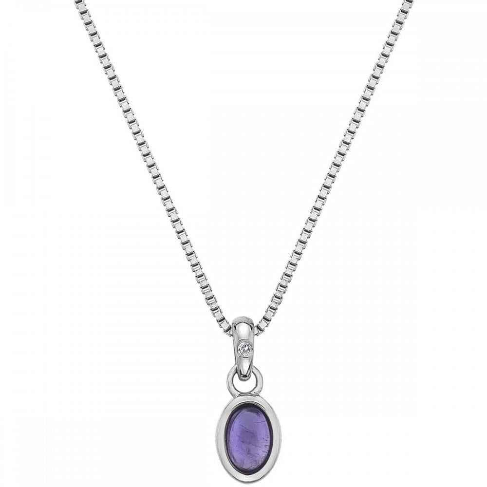 Sterling Silver February Amethyst Birthstone Pendant DP755