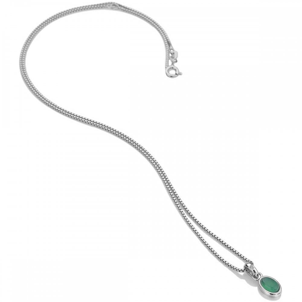 Sterling Silver May Agate Birthstone Pendant DP758