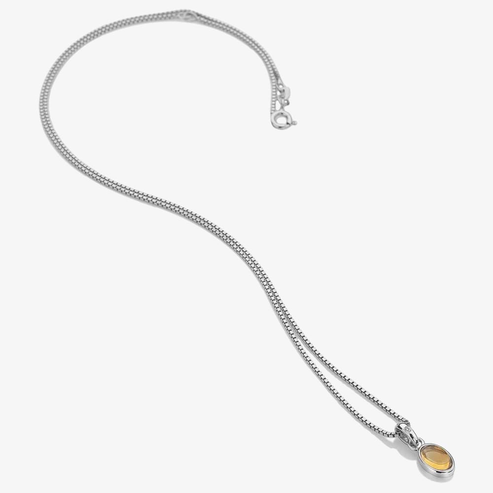Sterling Silver November Citrine Birthstone Pendant DP764
