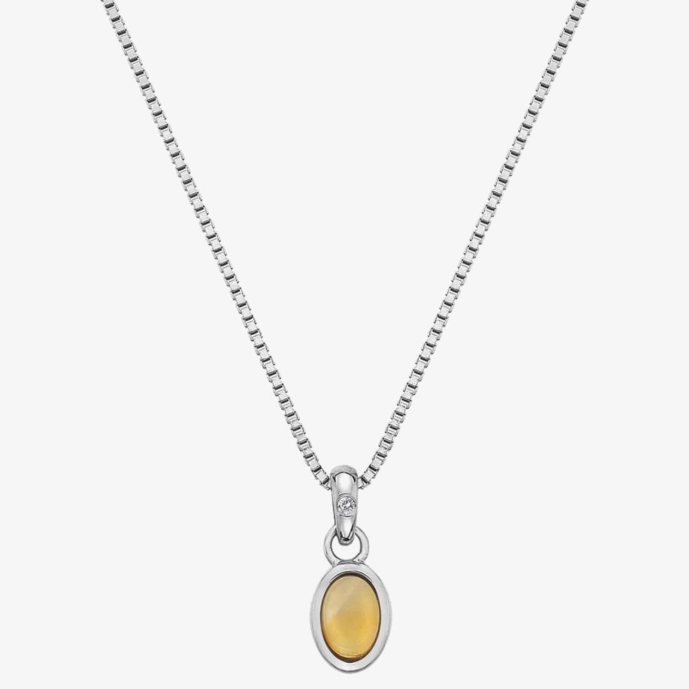 Sterling Silver November Citrine Birthstone Pendant DP764