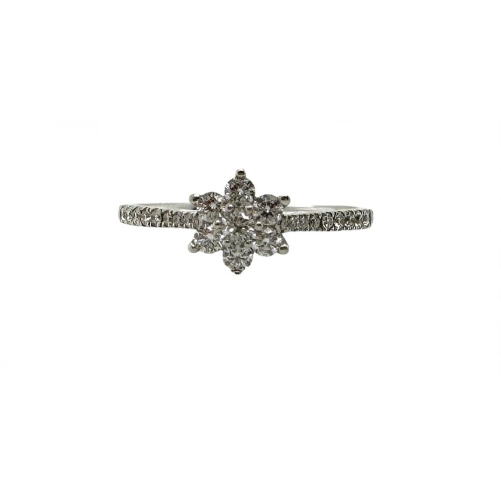 18ct White Gold Claw Set Diamond Cluster Ring 0.40ct