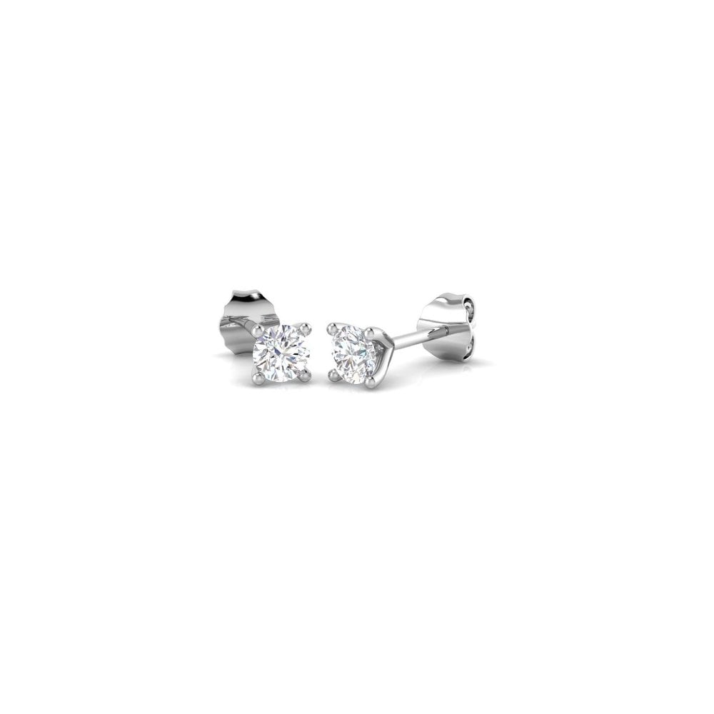 18ct White Gold Brilliant Cut Diamond Stud Earrings 0.42ct