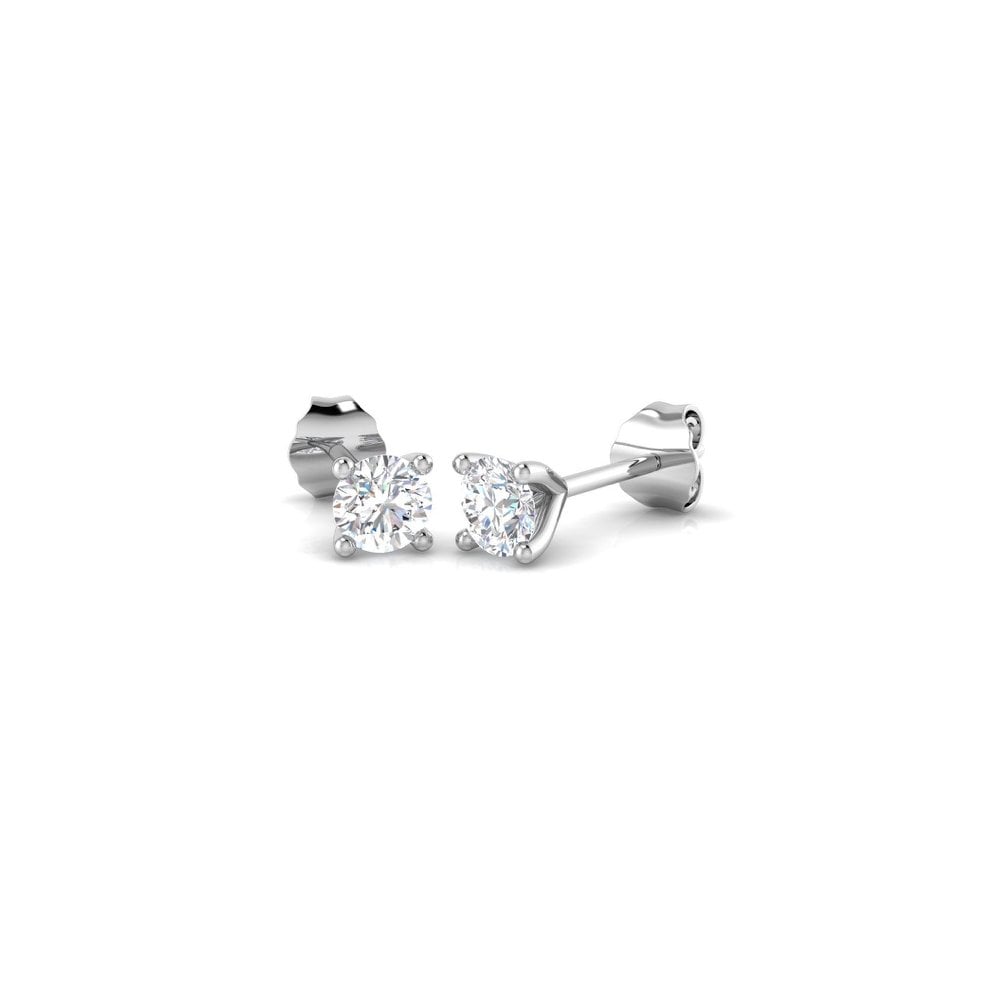 18ct White Gold Round Brilliant Cut Diamond Earrings 0.48ct