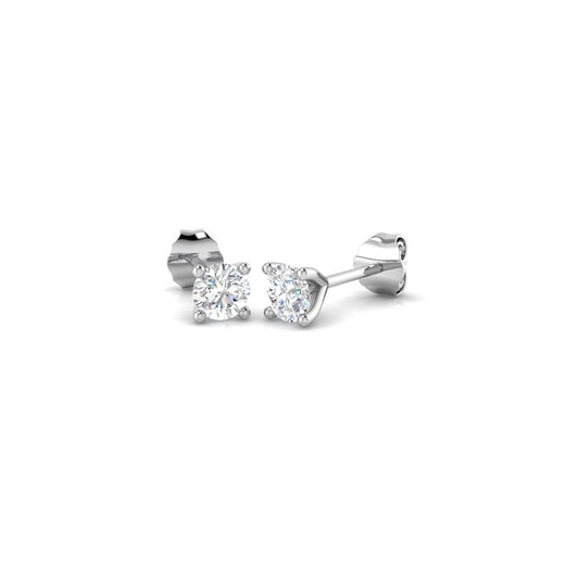 18ct White Gold Round Brilliant Cut Diamond Earrings 0.48ct
