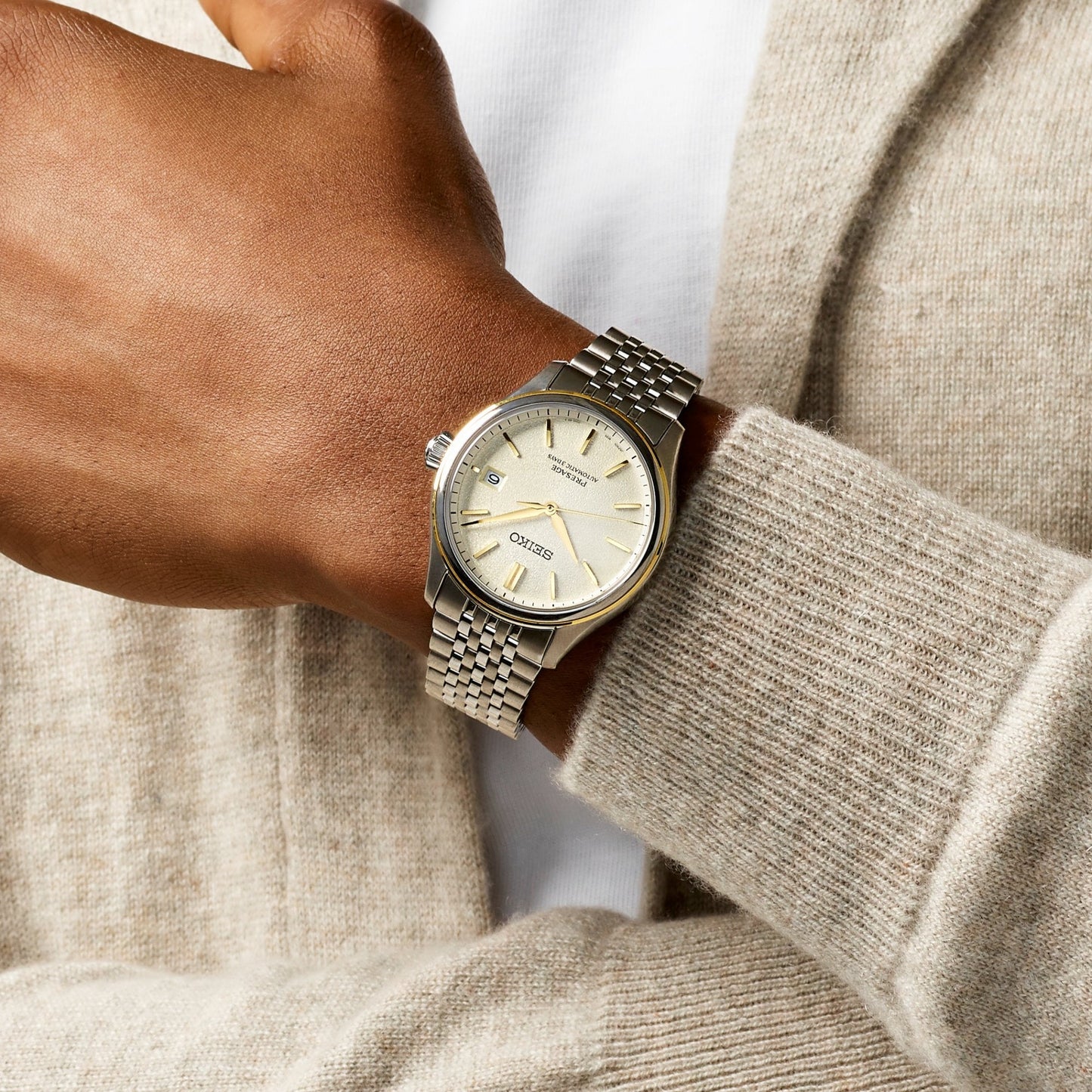 Presage Classic Series Watch Delicate Cream Silk SPB478J1