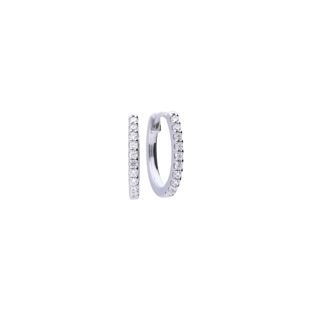 Diamonfire Sterling Silver Eternity Creole Hoop CZ Earrings