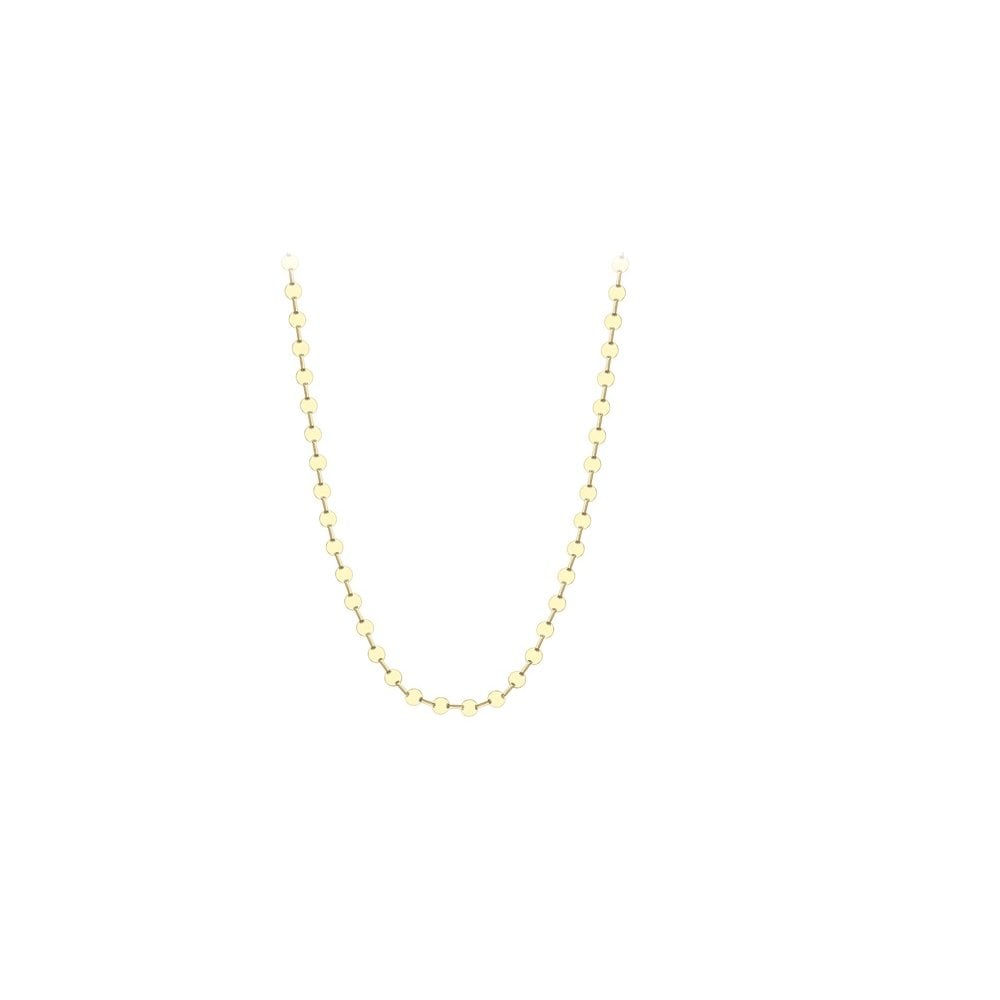 9ct Yellow Gold Ladies Polished Disc Necklace 17''