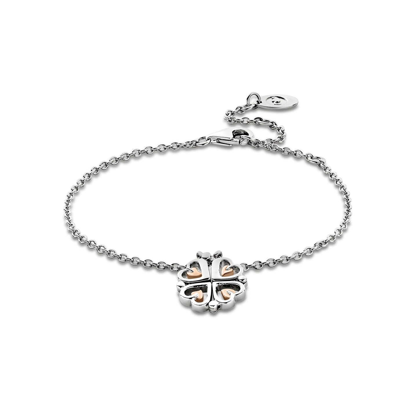 Silver & Gold Ladies Tree Of Life Heart Bracelet 3SHEA768
