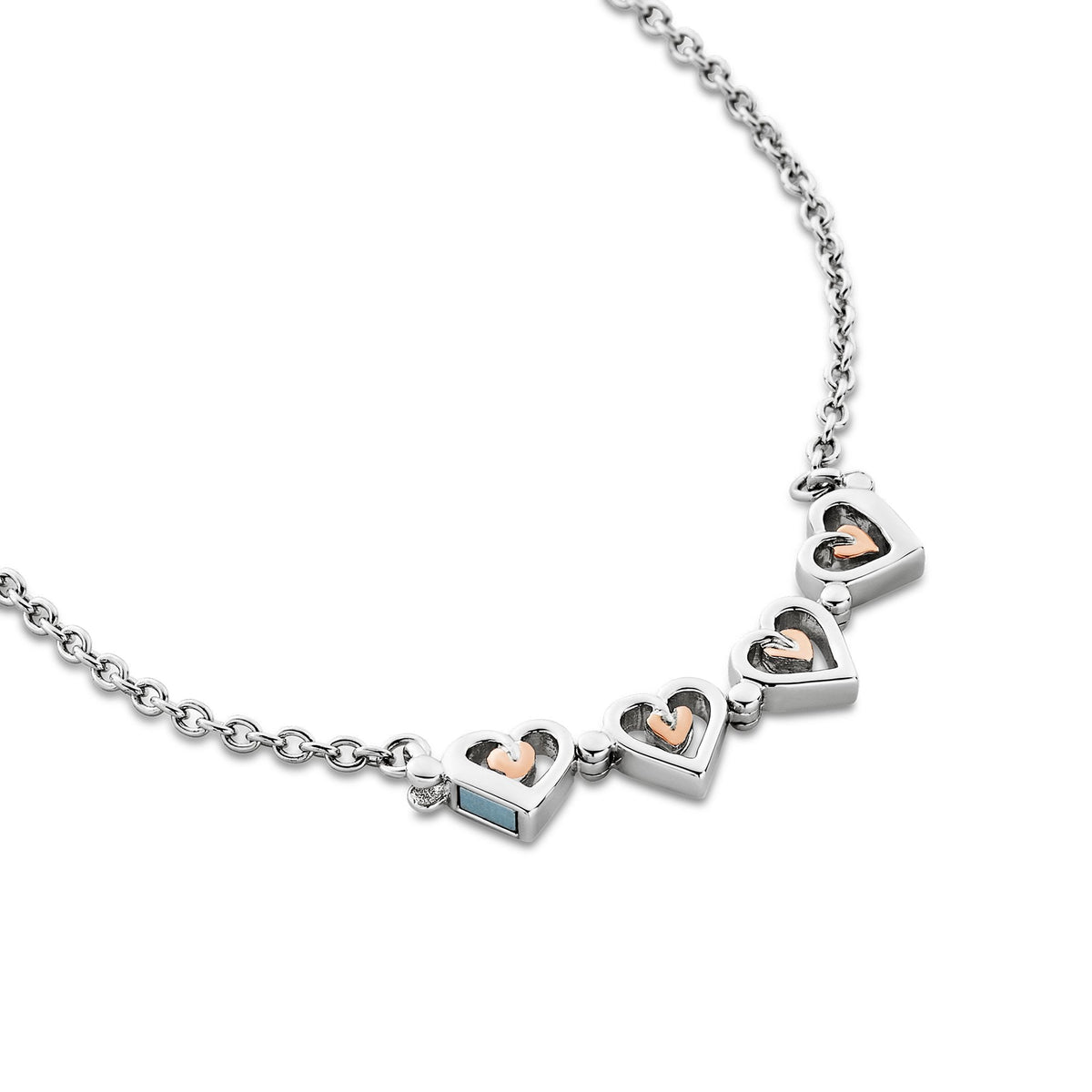 Silver & Gold Ladies Tree Of Life Heart Bracelet 3SHEA768