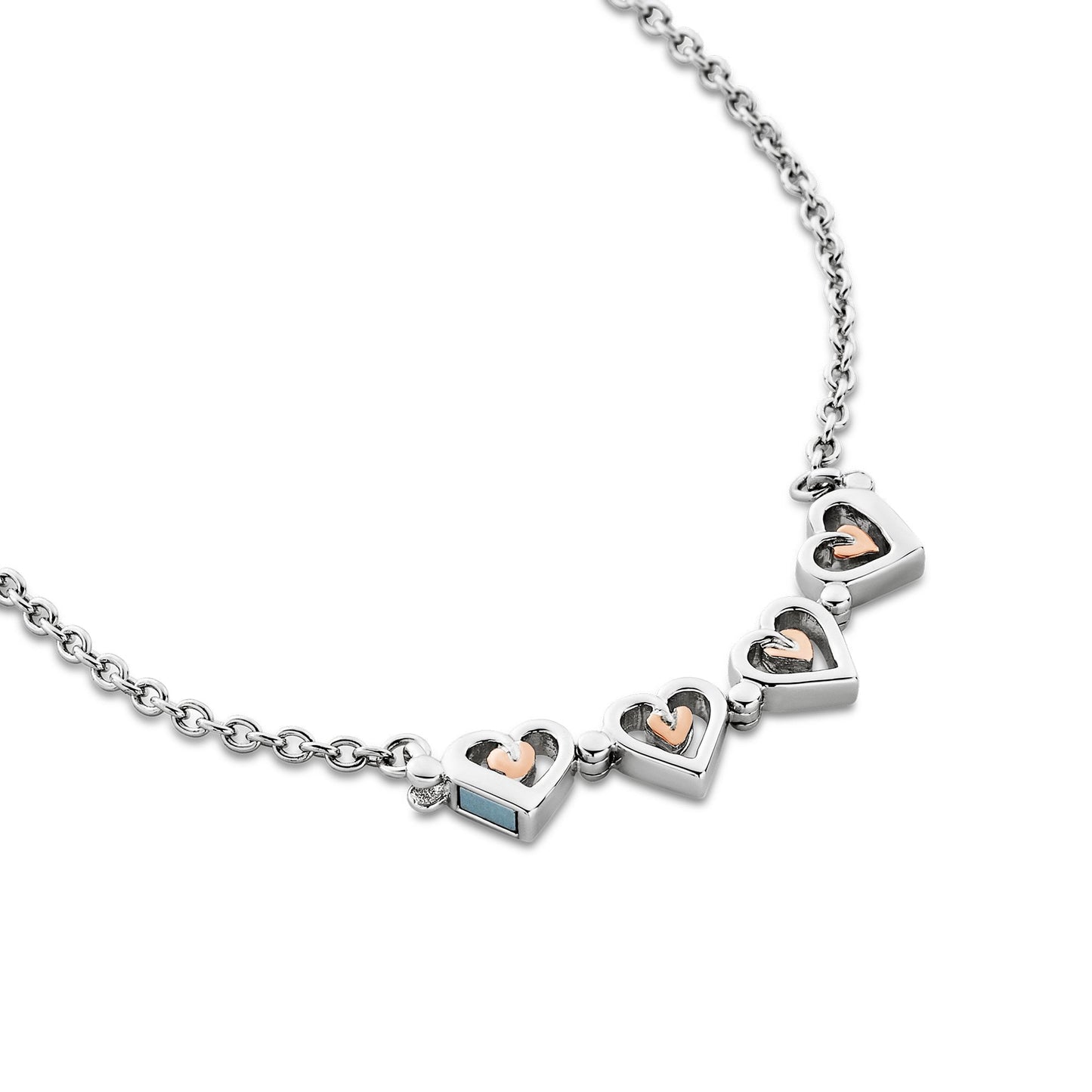 Silver & Gold Ladies Tree Of Life Heart Bracelet 3SHEA768