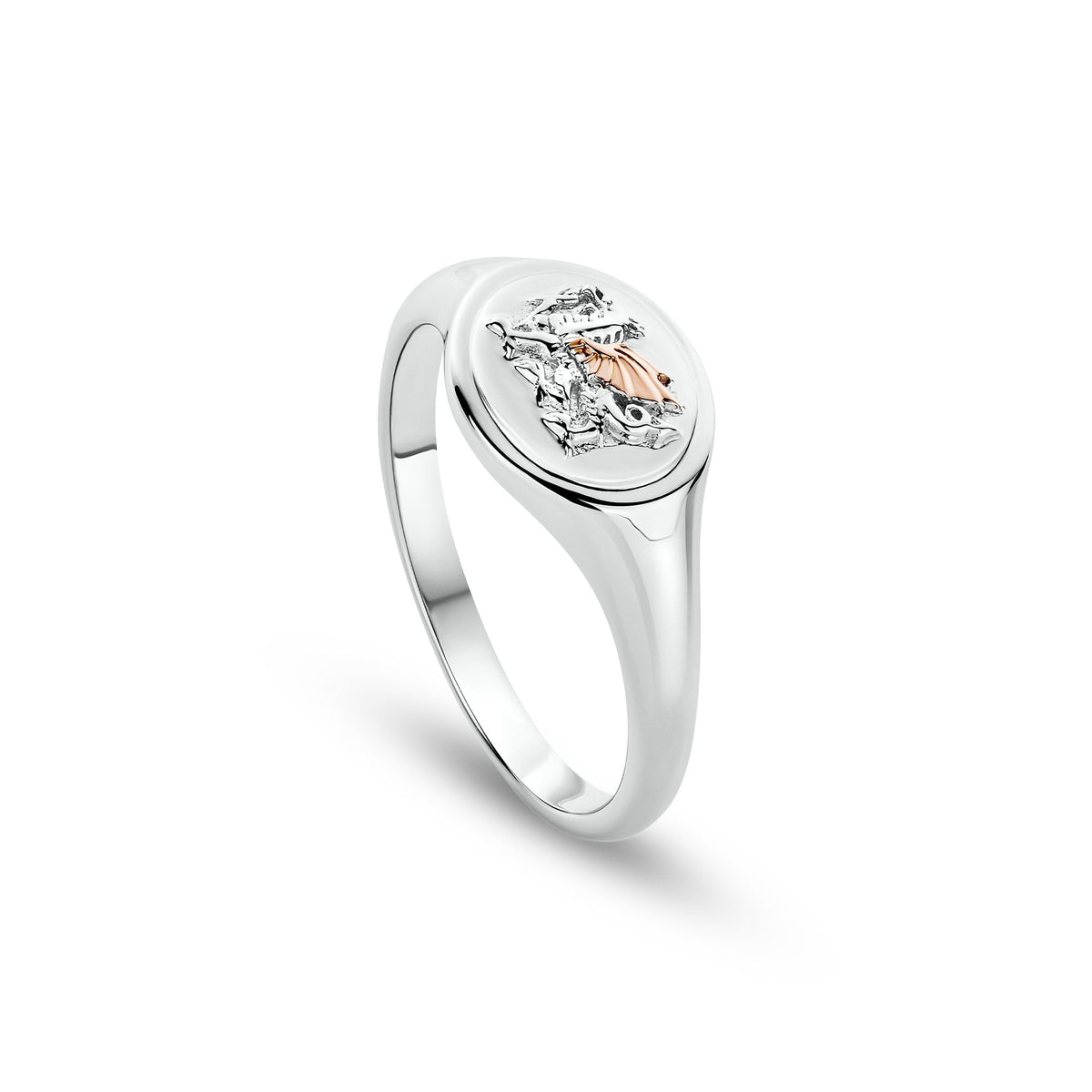 Silver & Gold Welsh Dragon Ring 3SWDR833