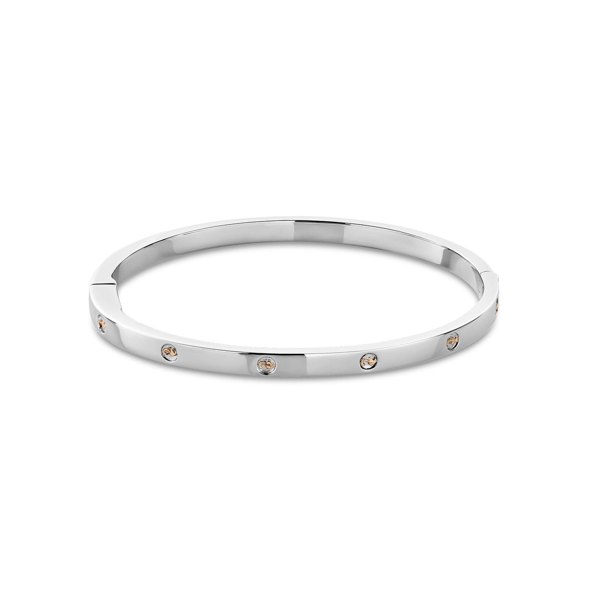 Ladies Silver & Gold Tree of Life Insignia Slim Bangle 3SINS852