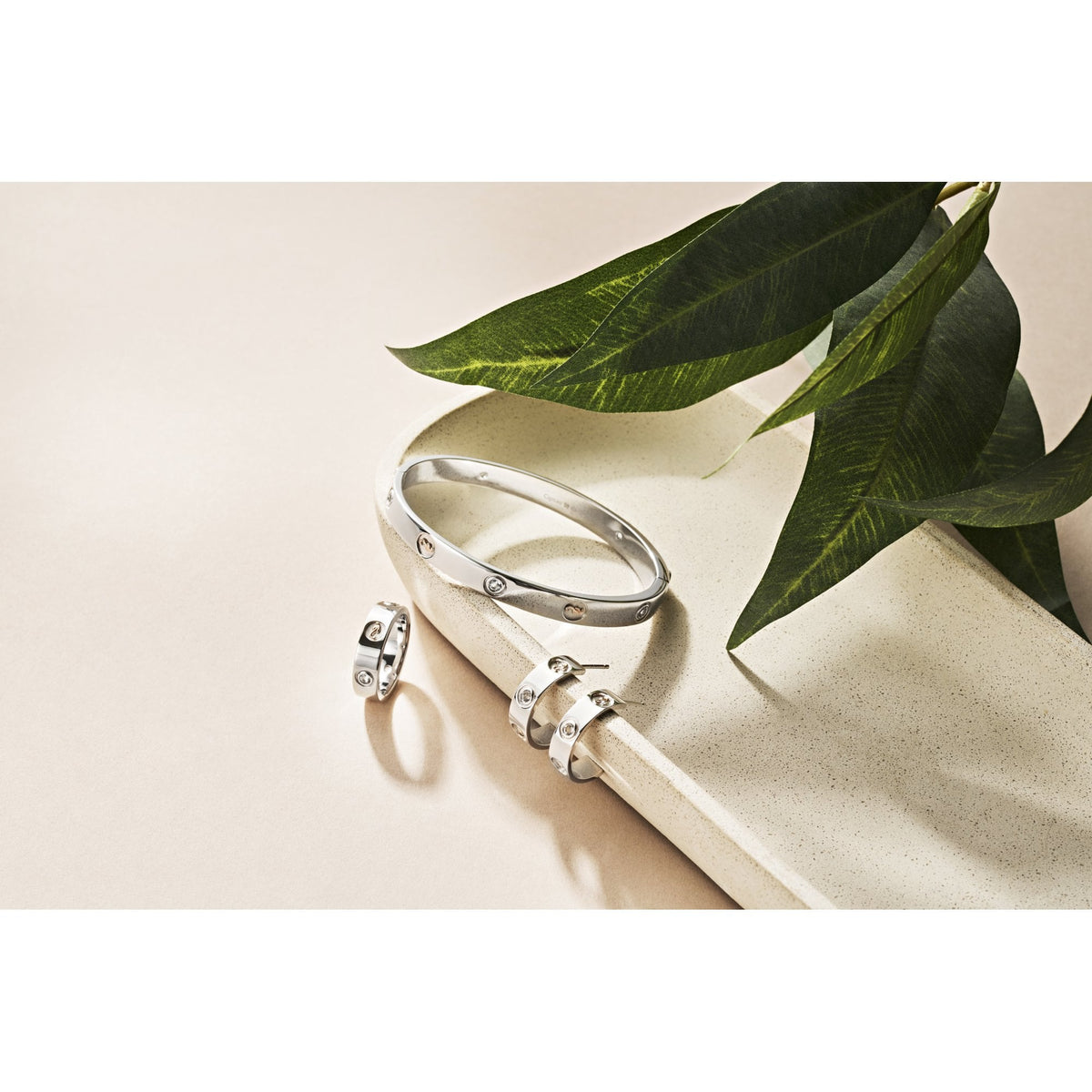 Silver & Gold Ladies Insignia White Topaz Bangle 3SINS842