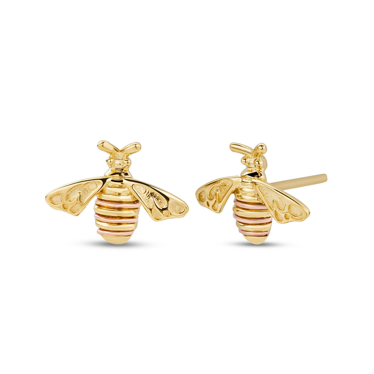 9ct Solid Gold Ladies Honey Bee Stud Earrings GHBE836