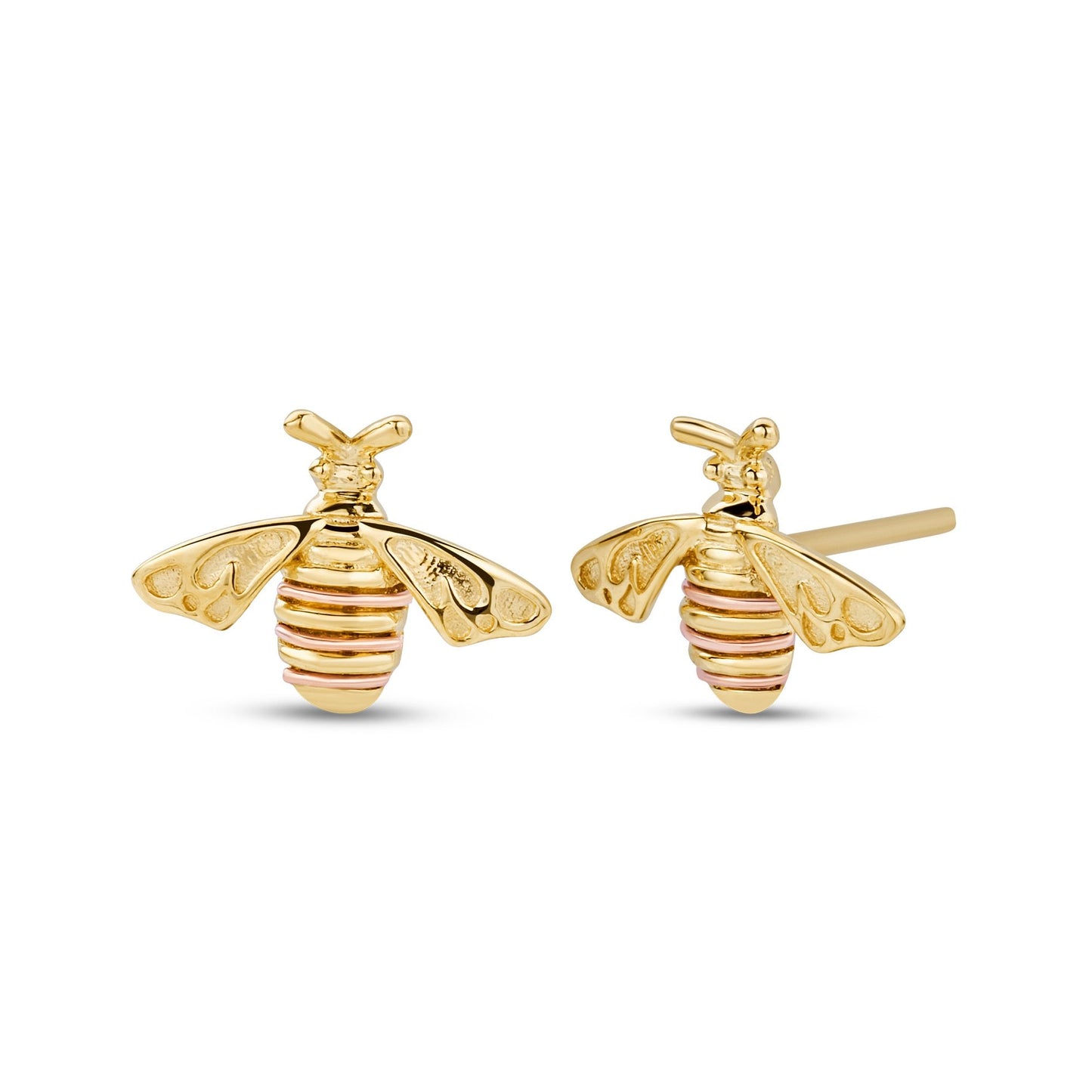 9ct Solid Gold Ladies Honey Bee Stud Earrings GHBE836