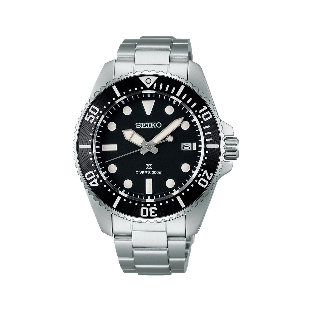 Prospex Stainless Steel Solar Diver's Watch Pure Black SNE597P1