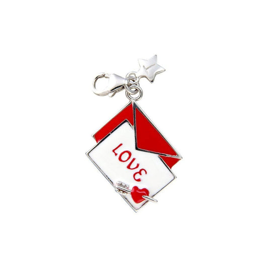 Ladies Sterling Silver Clip-on Love Letter Enamel Charm SCH75