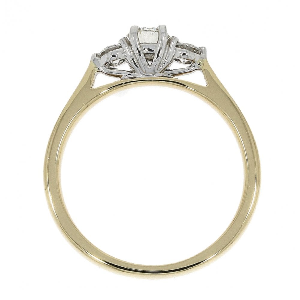 Ladies 18ct Gold Diamond 3 Stone Engagement Ring
