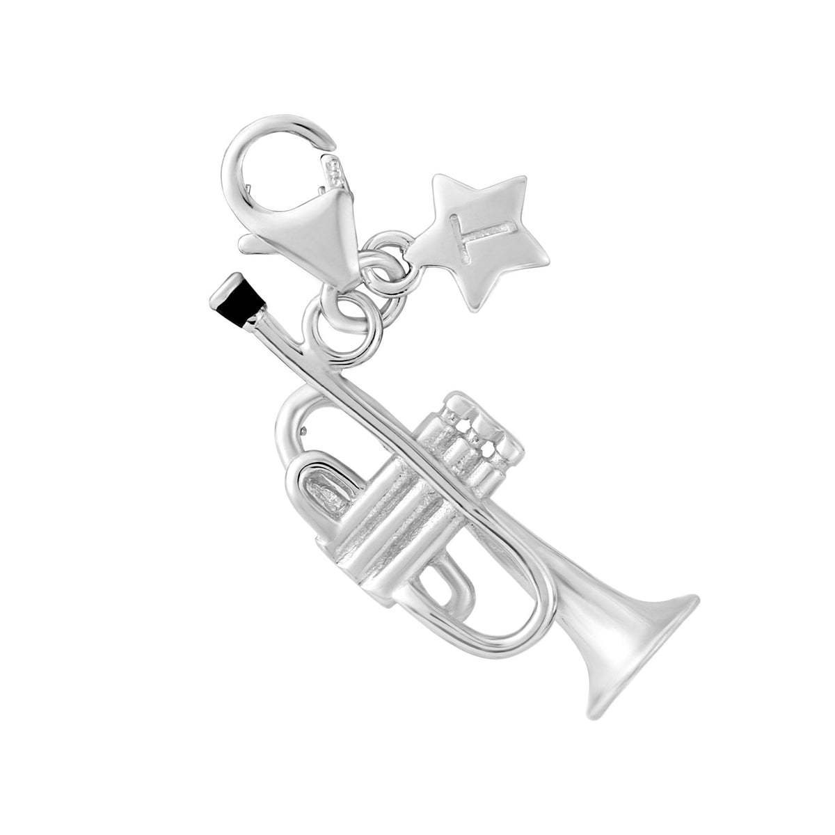 Sterling Silver Trumpet Ladies Clip On Charm SCH278