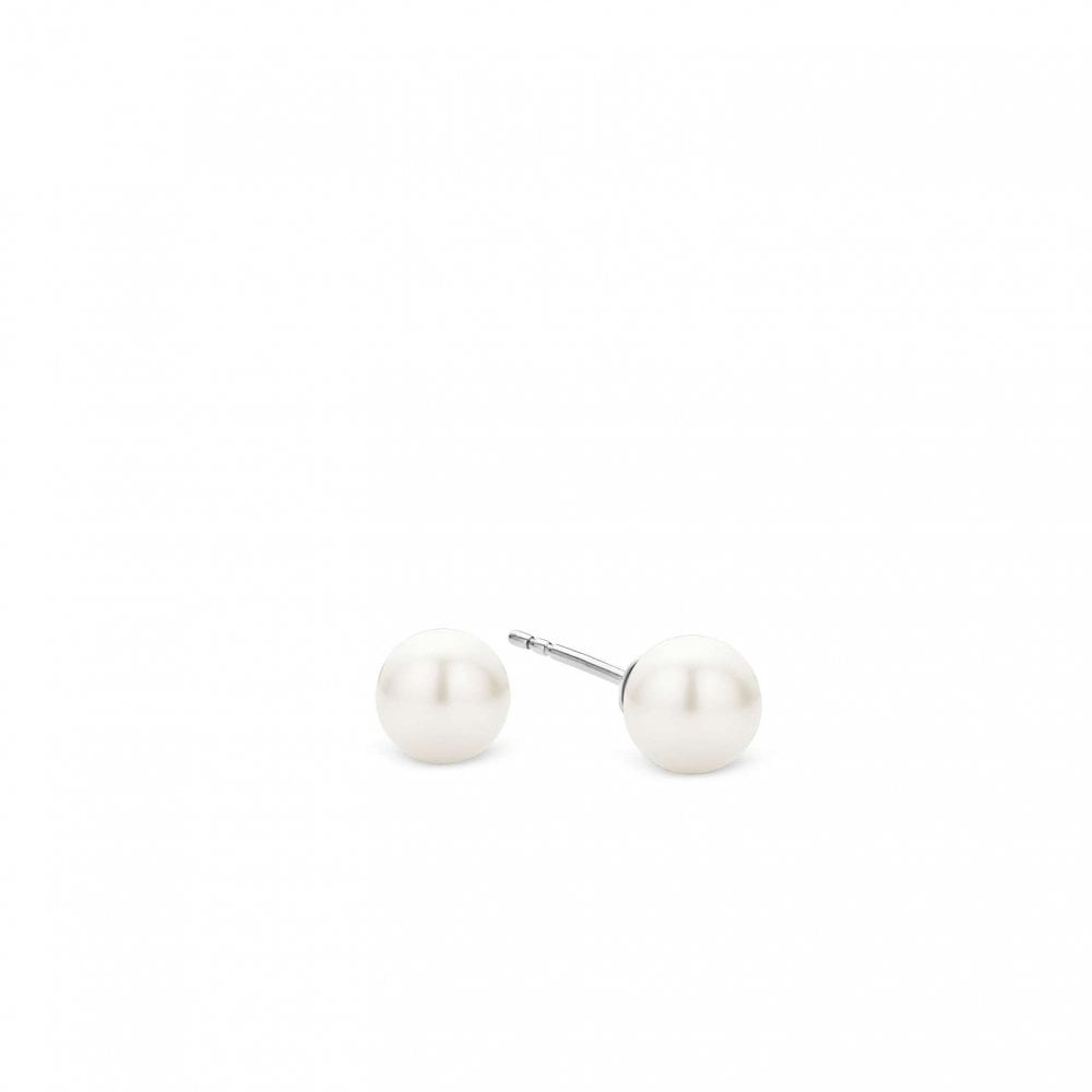 Ladies Sterling Silver Pearl Stud Earrings 7386PW
