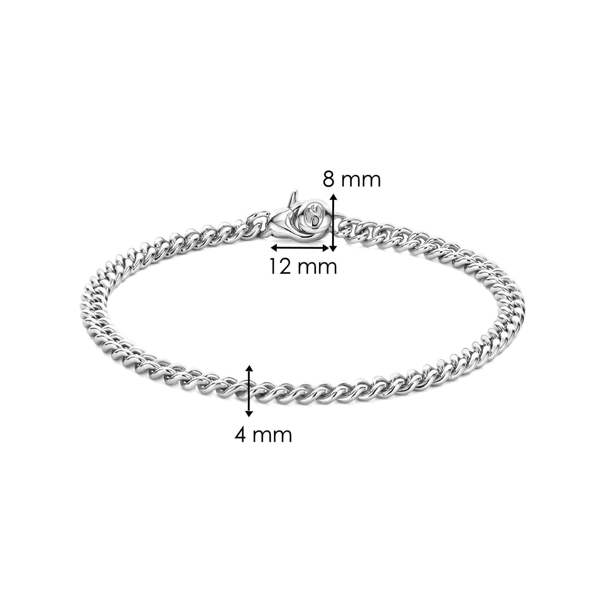 Sterling Silver Ladies Curb Bracelet 23055SI