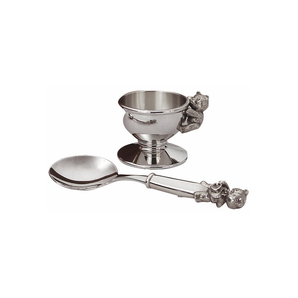Pewter Egg Cup & Spoon Set Teddy Bear's Picnic 017525RG