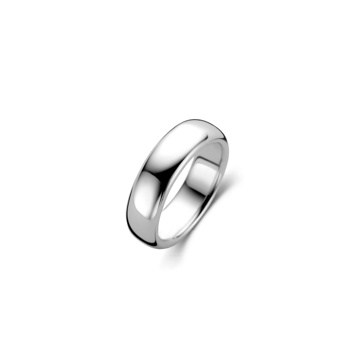 Ladies Silver Court Shaped 7mm Ring 12235SI