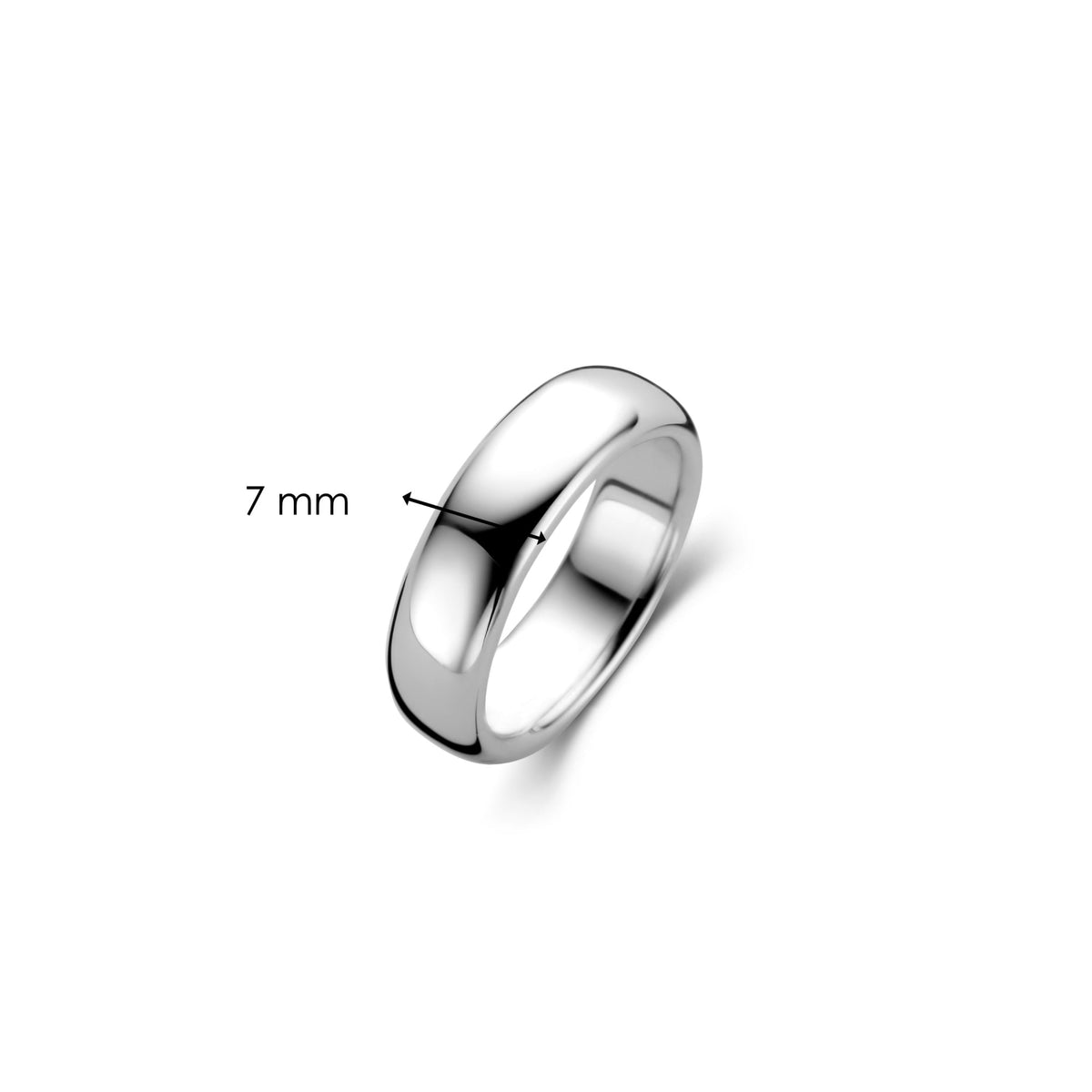 Ladies Silver Court Shaped 7mm Ring 12235SI