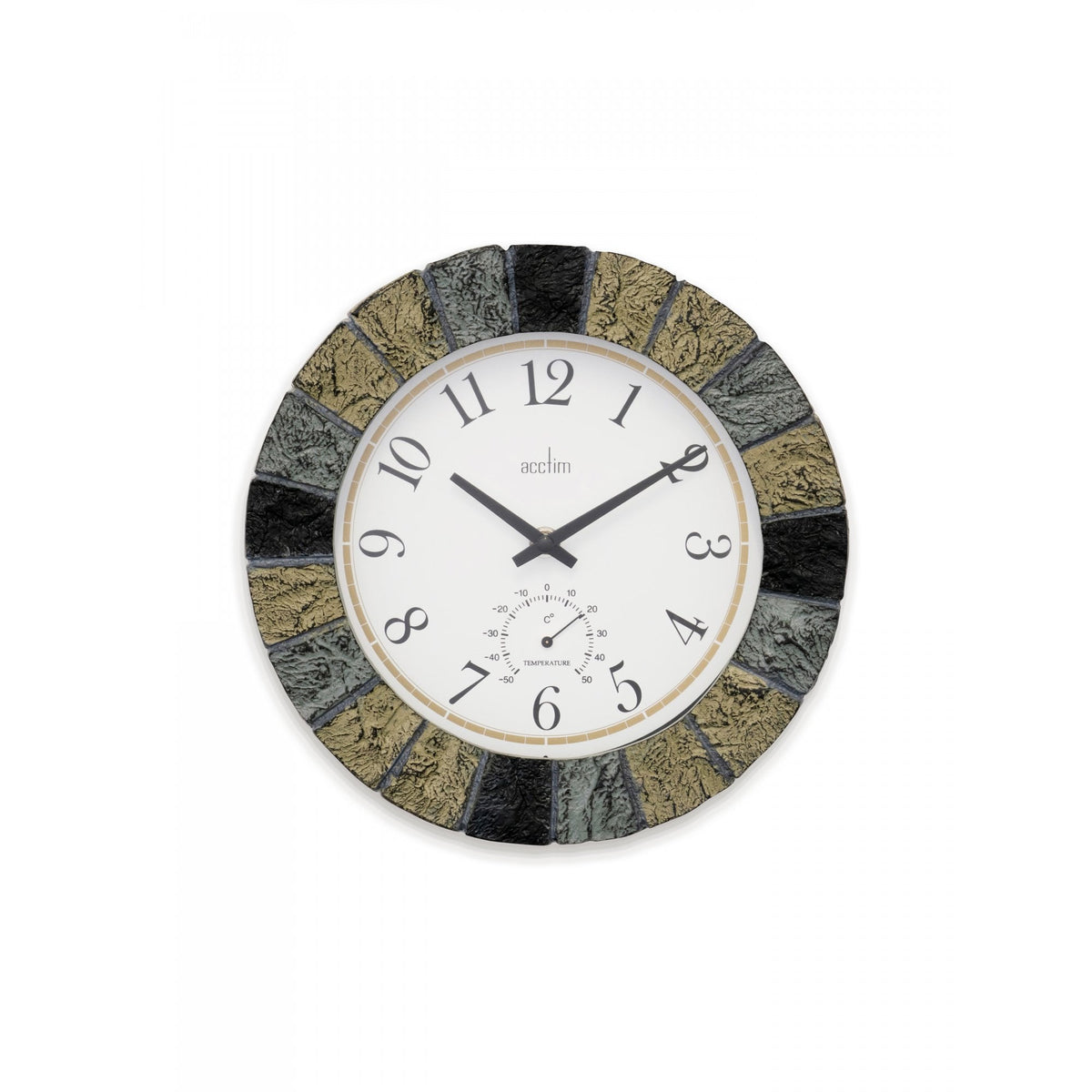 Slate Effect Wall Clock Indoor or Outdoor Bowfell 22427