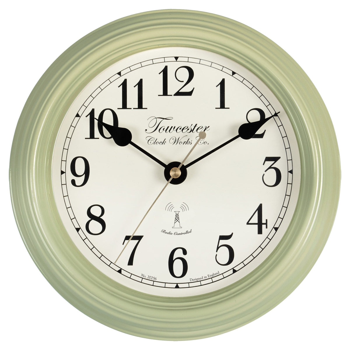Radio Controlled Round Green Battery Wall Clock Fairford 85465