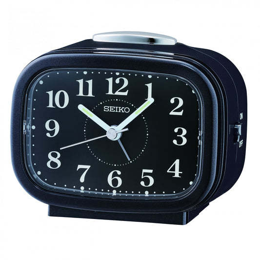 Black Bedside Bell Alarm Clock with Light & Snooze QHK060J
