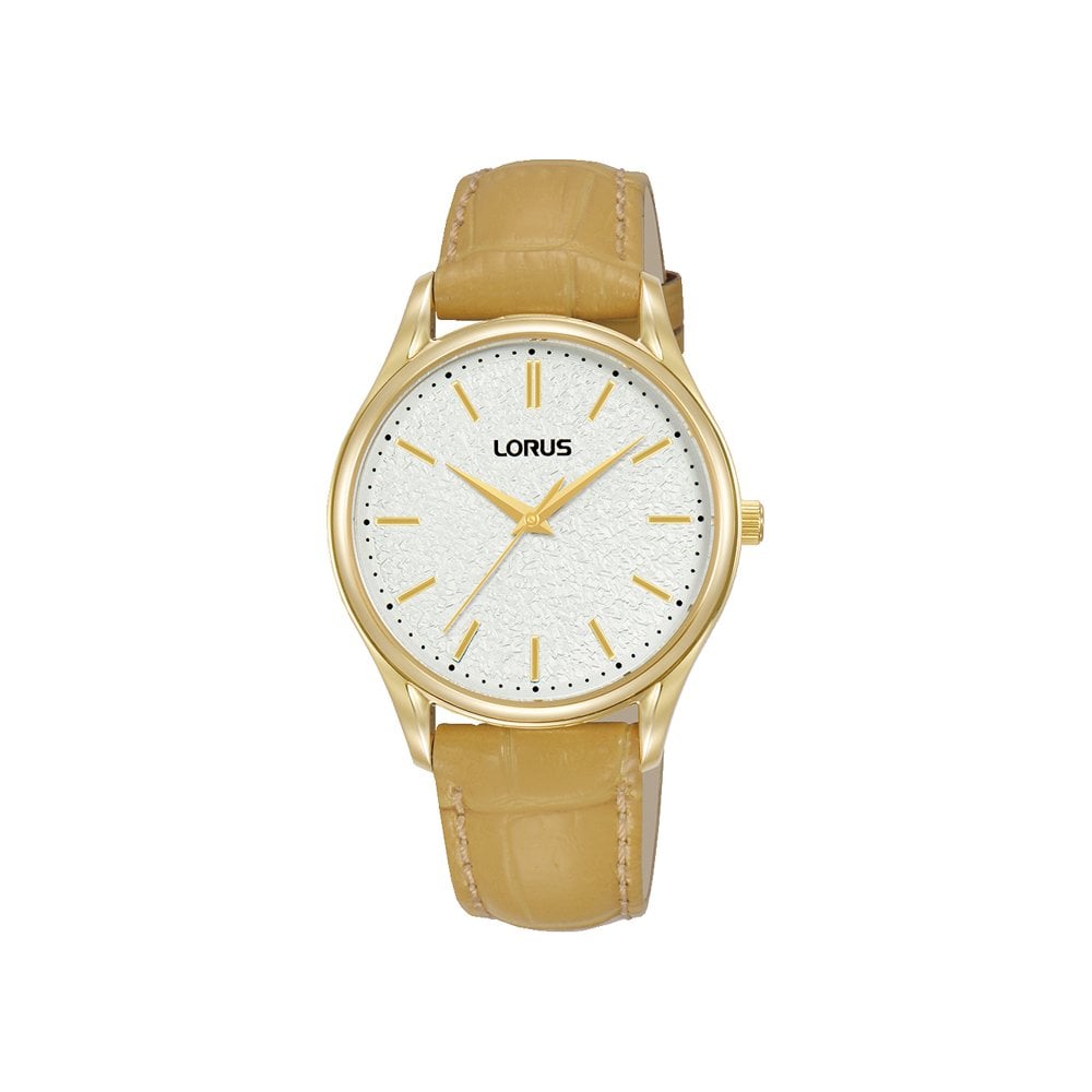 Ladies Gold Tone Beige Leather Strap Watch RG222WX9