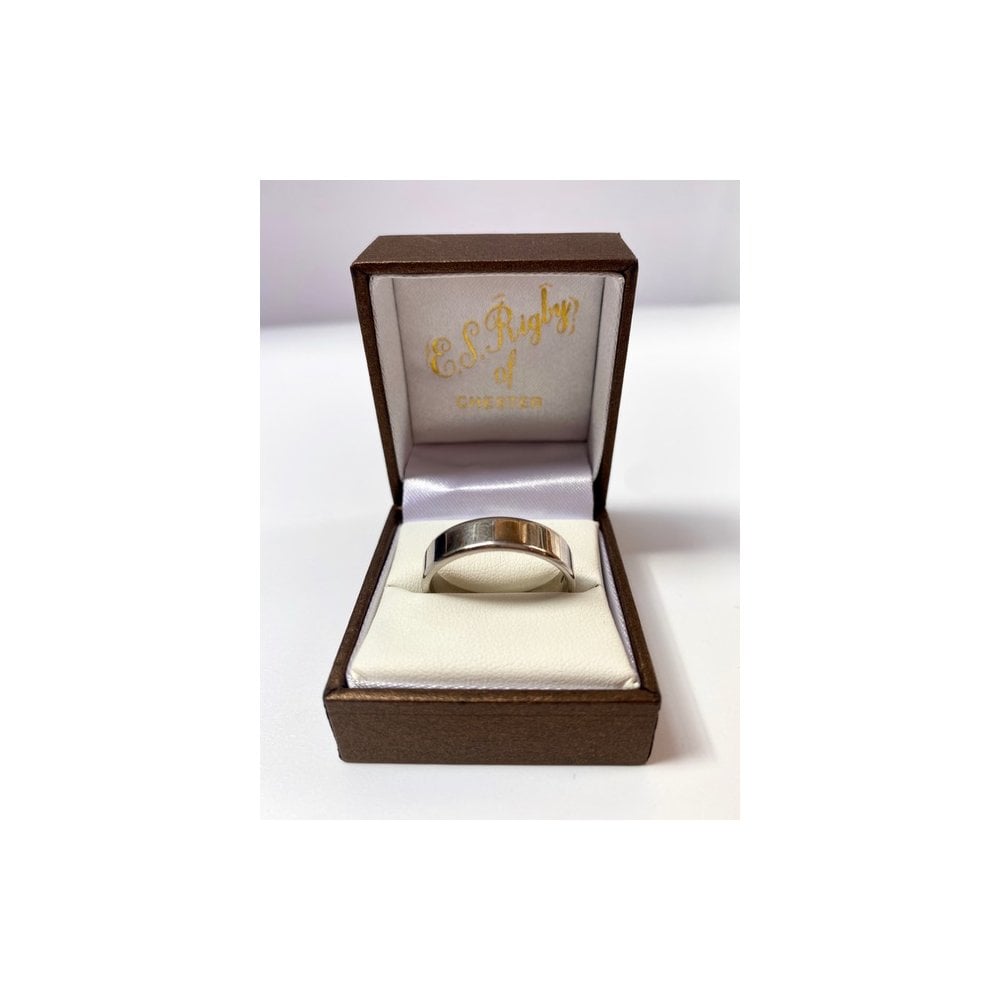 Palladium Gents Flat Court Profile Polished Wedding Ring Band