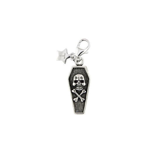 Sterling Silver Ladies Clip on Charm - Coffin SCH235