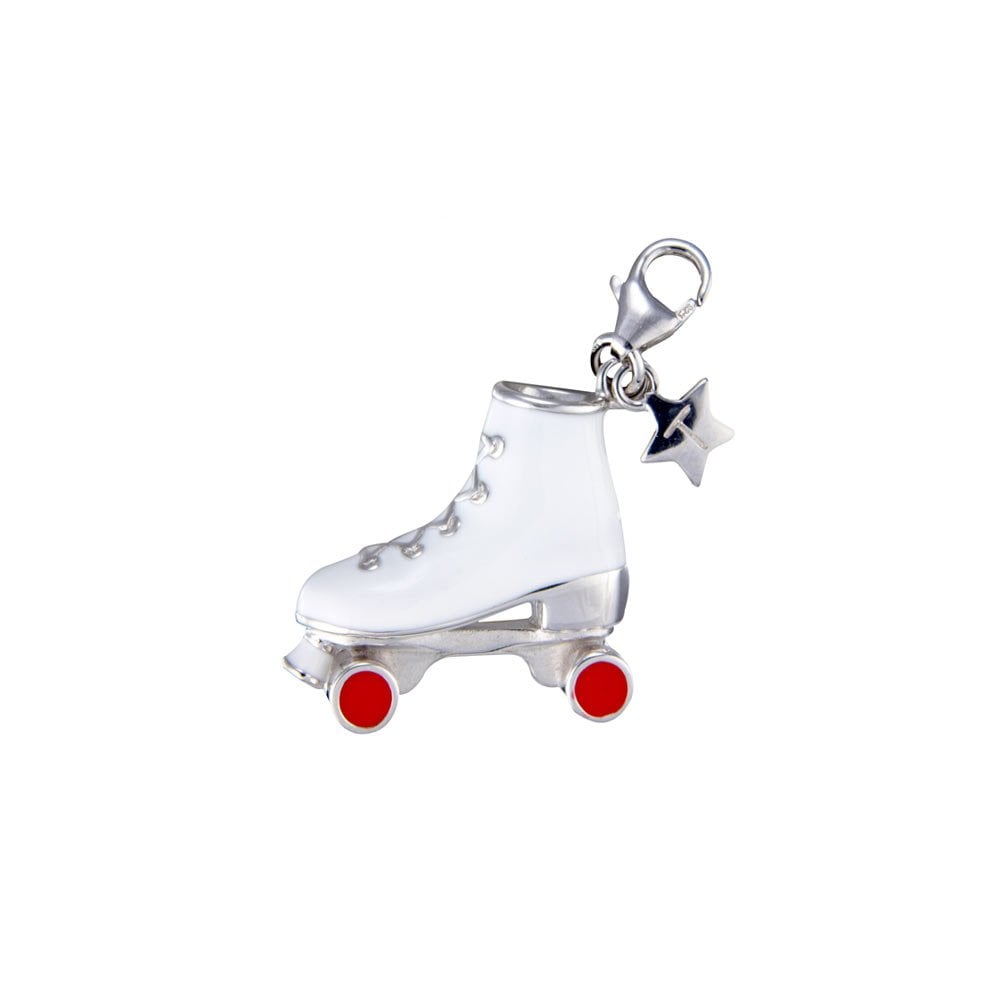 Sterling Silver Ladies Clip on Roller Skate Boot Charm SCH111