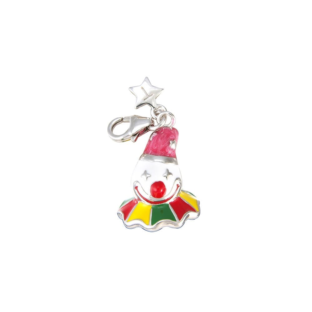 Sterling Silver Ladies Colourful Clip on Clown Charm SCH96